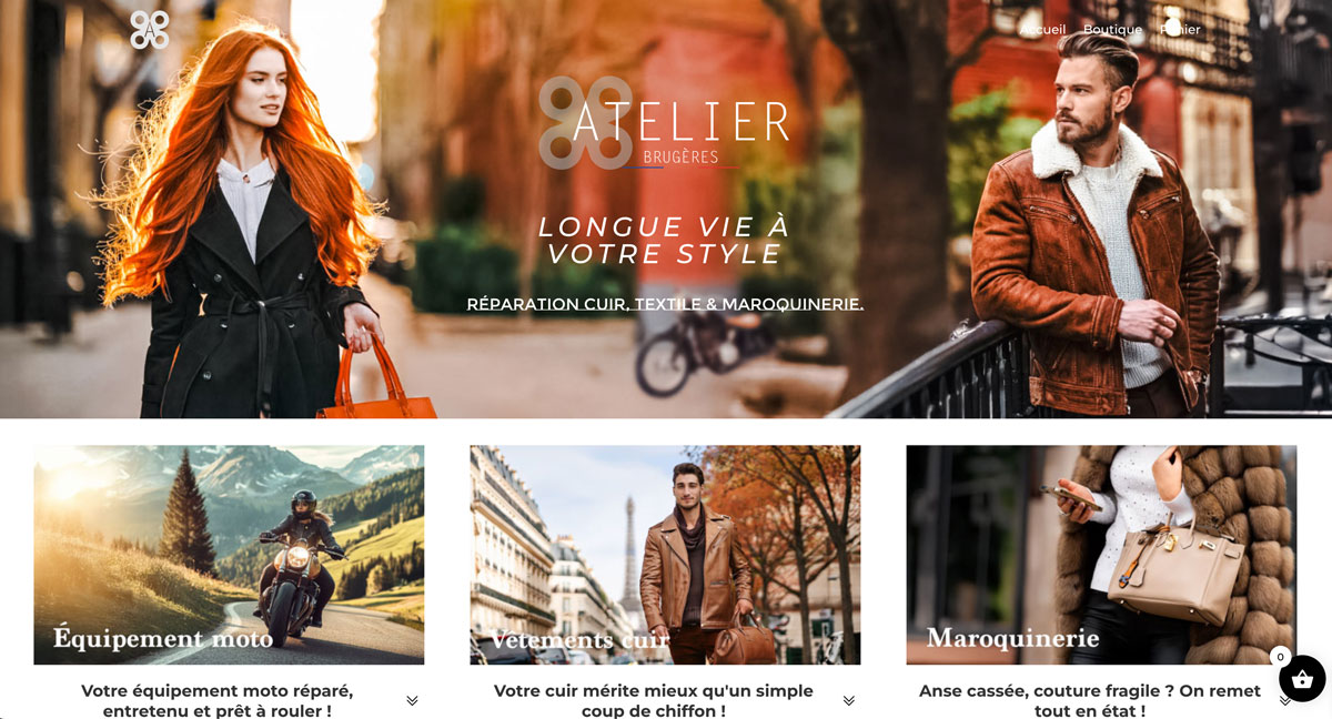 screenshot du site reparationcuir.com
